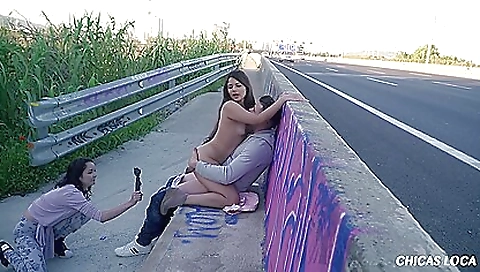 Crazy Public Sex On A Highway With Hot teen 18+