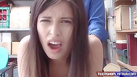 Bad Latina teen 18+ Strike Sex Deal To Keep Job And Fuck